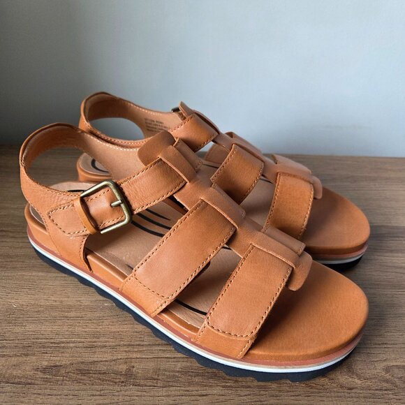 NEW IN BOX AETREX ROMY GINGER GENUINE LEATHER FISHERMAN SANDALS SIZE US 9-9.5 - Picture 1 of 15